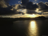 Twilight View of Sunlight Reflecting on Calm Water