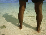Baby Reef Sharks Circle a Dive Guide in Nikumaroro Lagoon