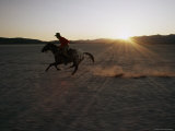 Rider Reenacts the Part of a Pony Express Mail-Carrier near Carson City  Nevada