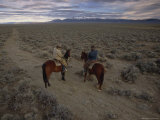 Ranchers Converse on a Section of the Original Pony Express Route near Austin  Nevada