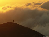 Silhouette of a Hiker at Sunset