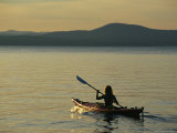 Woman Kayaking on Sebago Lake