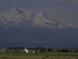 Little Shasta Church with Mount Shasta in Background  California