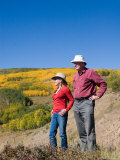 A Couple Admires the Beautiful Scenery on a Pretty Fall Day