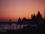 The Skyline of Venice Silhouetted at Twilight