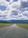 A Country Road and Cumulus Clouds in the Cuyama Valley