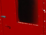 Close View of a Bright Red Door