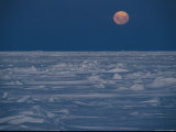 Full Moon Rising over Pack Ice