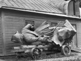 A Statue of Peter the Great Resting on a Wagon