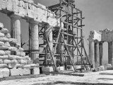 Scaffolding Used During Restoration Work on the Parthenon