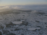 An Aerial Sunrise View of a Desolate Winter Landscape