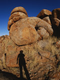 A Human Shadow is Projected onto One of the Devils Marbles