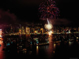 Fireworks Above Victoria Harbour in Celebration of the Chinese New Year
