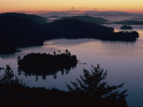 Adirondack Mountains Landscape with Lakes and Hills at Twilight