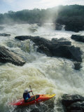 Kayaker Running Maryland Side of Great Falls on the Potomac River