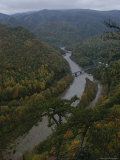 Elevated Autumn View of the Nolichucky River