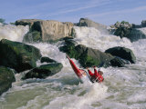 Kayaker in Rapids at Great Falls on the Potomac River