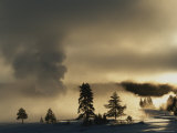Winter Landscape  Fog  and Steam from Thermal Ground
