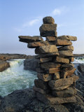 A Carefully Balanced Cairn Overlooking the Kerchoffer River