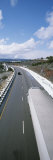 Elevated View of a Semi-Truck on I40 Through the Aquarius Mountains