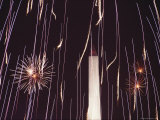 Fourth of July Fireworks and the Washington Monument  Washington  DC