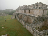 A Wide-Angle View of the Palace at Kabah in the Yucatans Puuc Region