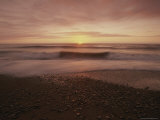 Breaking Surf on a Yukon Territory Beach at Sunset