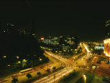 Traffic Whizzes Through the Night in a Chinese City