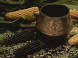 A Museum Display of a Pot Decorated with Images of the Storm God