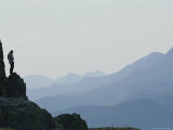 Climber Silhouetted in Mountainous Landscape  Yukon Territory