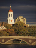 View of Harvard University Behind a Bridge Crossing the Charles River