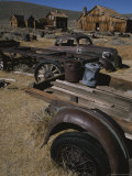 A View of Buildings and Old Vehicles at Bodie Ghost Town
