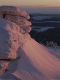Scenic Snow Formations at Twilight