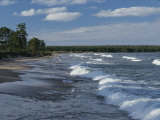 The Surf Breaks on a Beach in the Apostle Islands