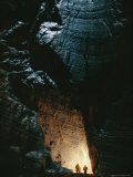 Cavers Stand at the Bottom of Cttes 900-Foot Entrance Pit