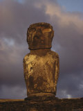 Close View of a Moai on Easter Island