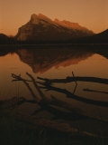 Vermilion Lakes at Sunset with Mount Rundle in the Background