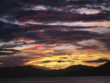 Vanua Levu Island Silhouetted Beneath a Cloud-Filled Sky at Sunset
