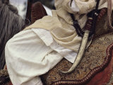 Close View of a Scimitar on a Horseback Rider