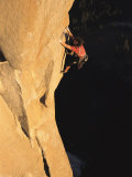 A Man Rock Climbing on El Capitan  Yosemite  California