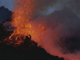 A Scientist Shields Himself in Front of a Fiery Eruption