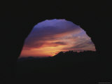 Sunset Through the Mutianyu Tower Along the Great Wall of China