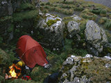 Guide Tim Carr Starts a Fire for Tea at a Campsite in Possession Bay