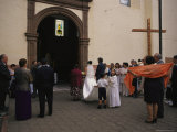 A Wedding Party Outside a Church in Quiroga  Mexico  Named after Vasco De Quiroga