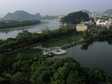 Lake with Park and Elephant Trunk Hill  Guilin  Guangxi  China