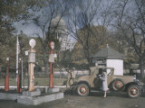 A Filling Station in the Shadow of the United States Capitol  Photograph Dated 1929