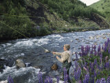 A Fly Fishing Guide Casts His Line Near Coyhaique  Chile