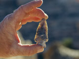A Man Holds an American Indian Arrowhead