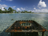 Scars of World War Ii  a Rusty Gun Mount Marks a Link in the Line Islands Chain