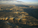 Aerial View of Mesas Shrouded in Shadows